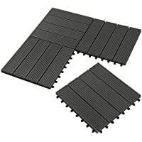 Laneetal Baldosas de Madera 30 x 30 cm Suelo de Exiterior WPC Juego de 11 Suelo Terraza Exterior para Jardín 1m² Suelo…